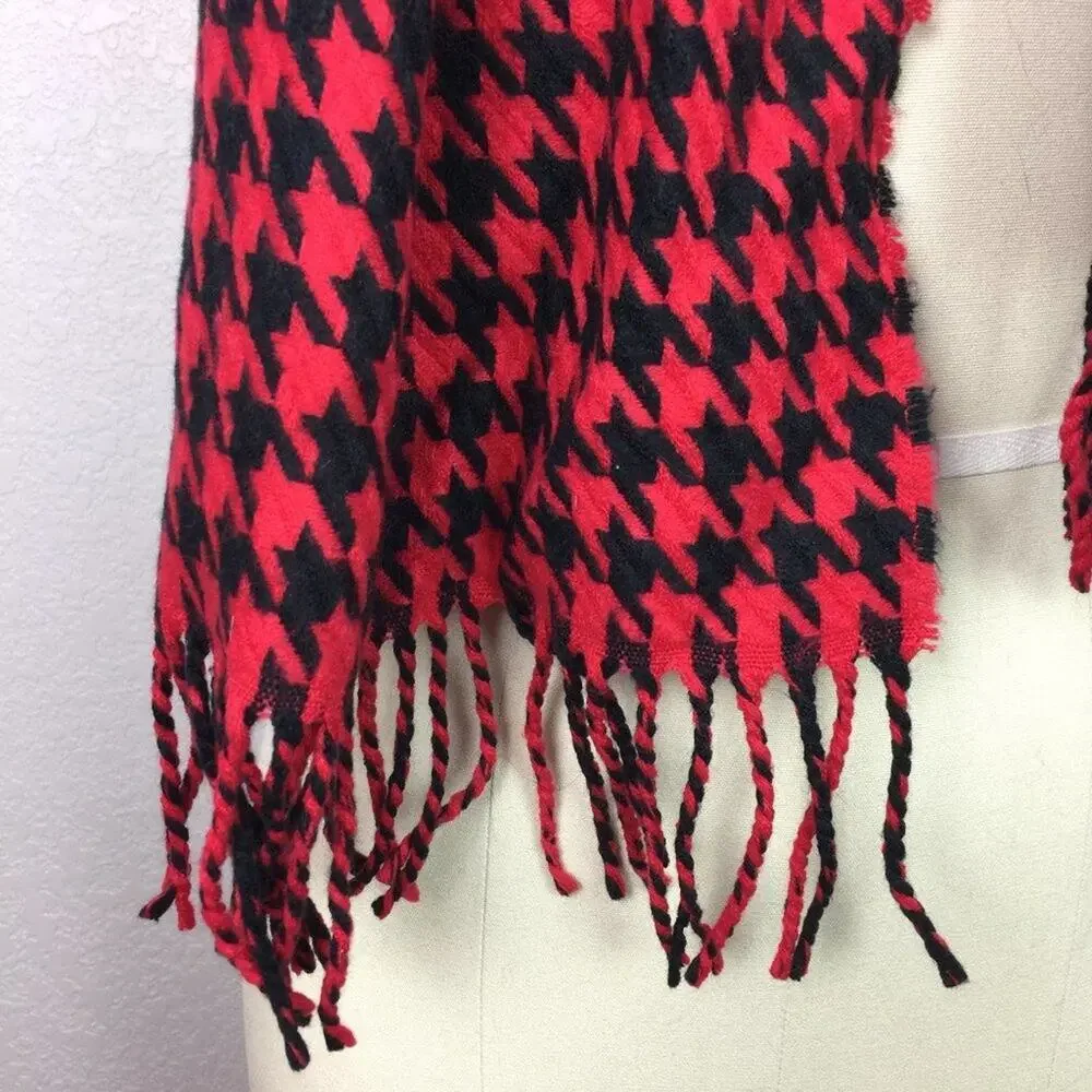 Red & Black Patterned Scarf